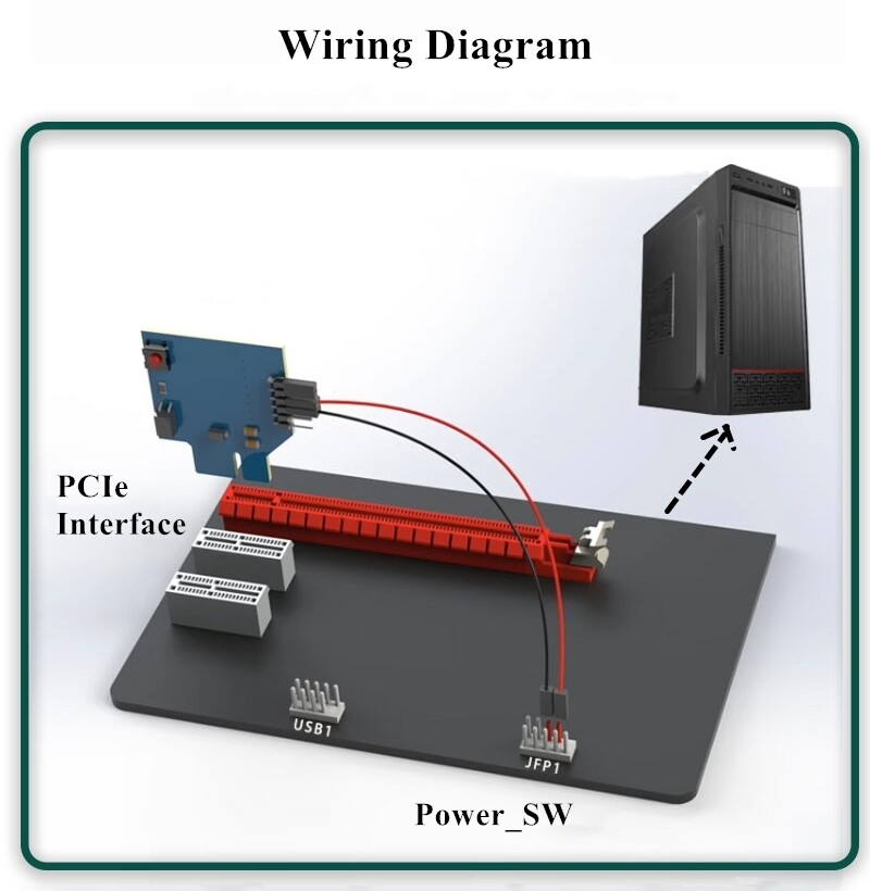 Desktop PC Wireless Power Switch Button External Computer Remote Control Start