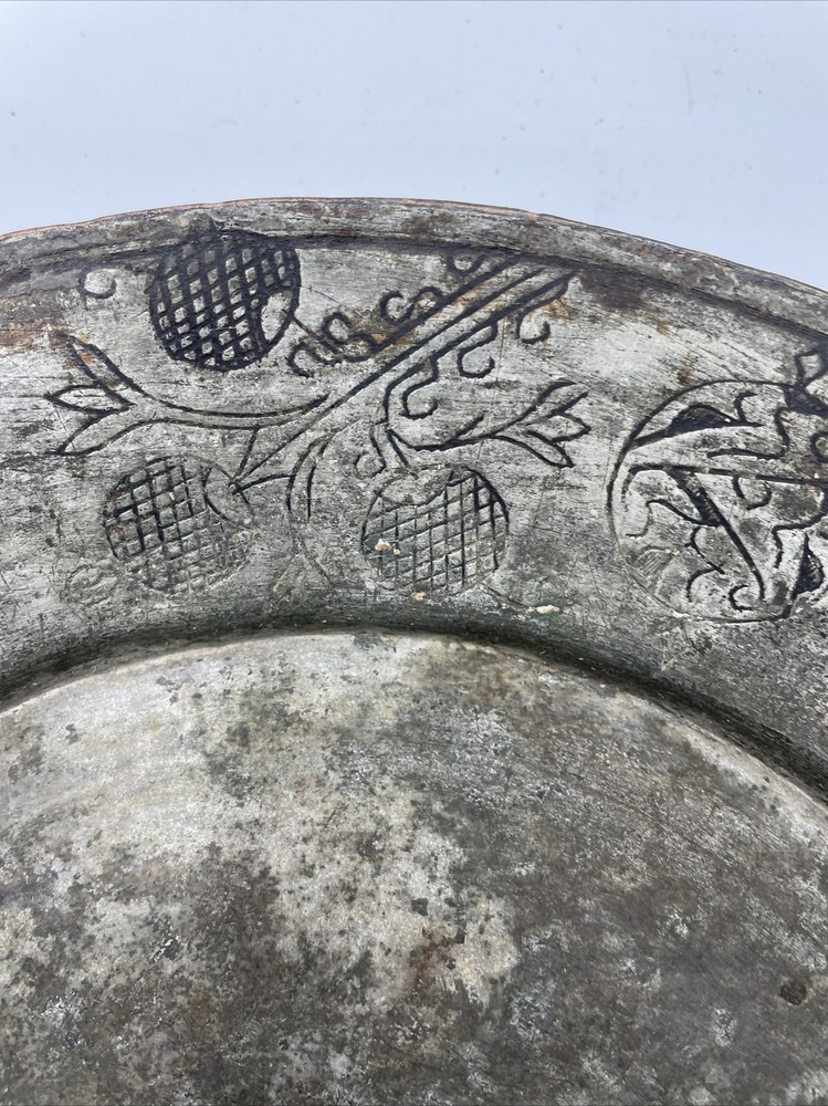 Antique Armenian Plate 13” Hand Hammered Middle Eastern￼