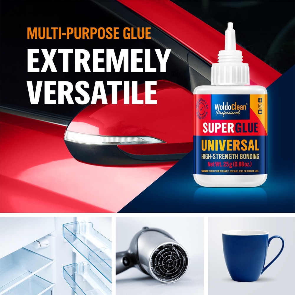 WoldoClean Super Glue All-Purpose Liquid 25g - Fast Drying Clear CA