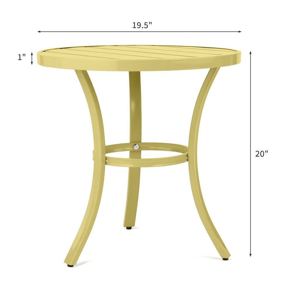 Round Side Table, Small Metal Table Patio End Table Coffee Bistro Table