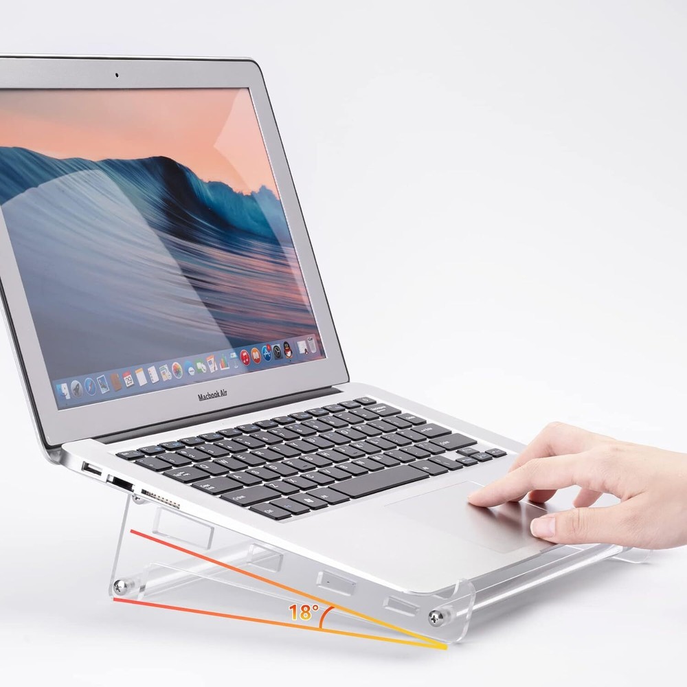 Acrylic Laptop Stand for Desk, Clear Ventilated Computer Holder