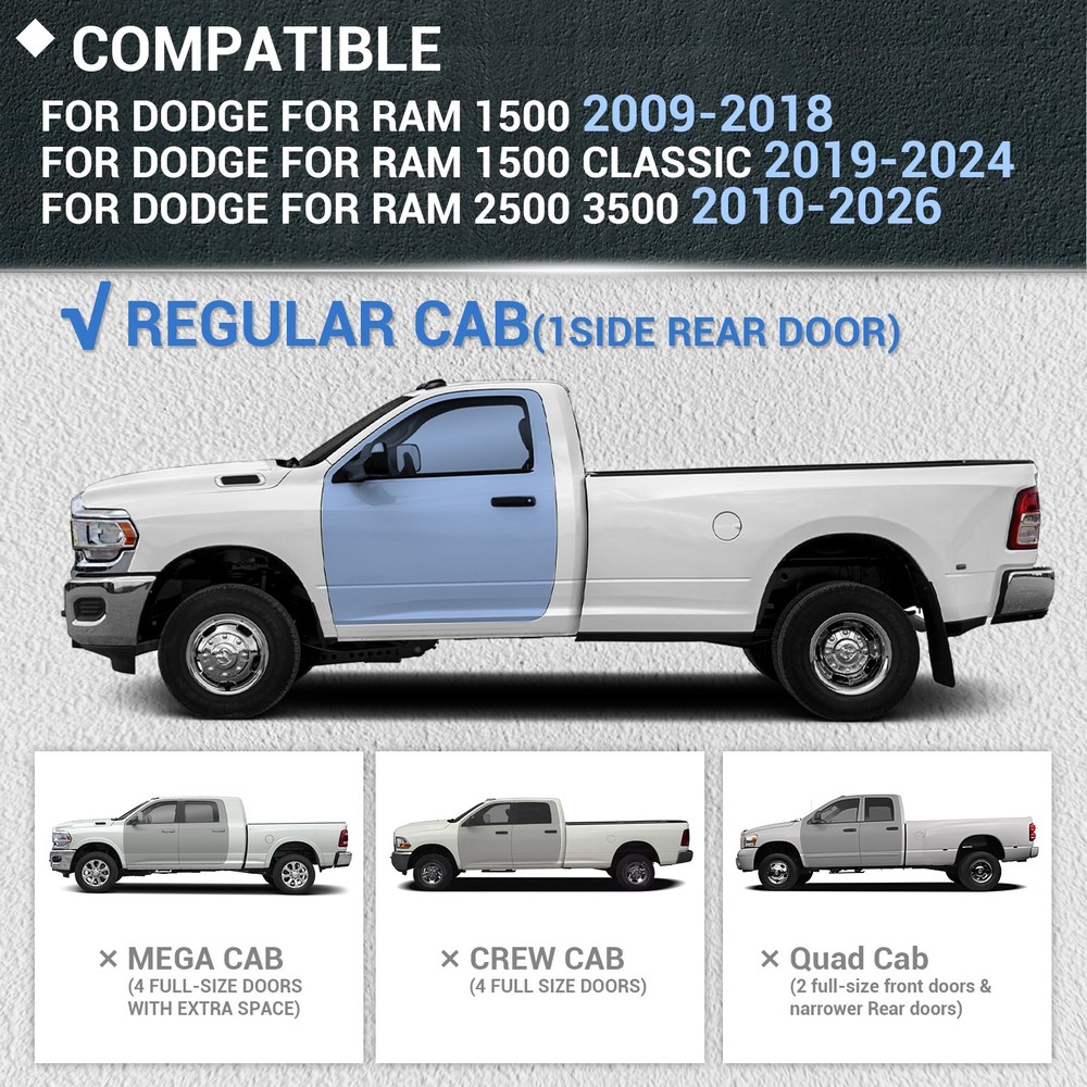 Running Boards For 2009-2018 Dodge Ram 1500 Regular Cab Sides Step Nerf Bars