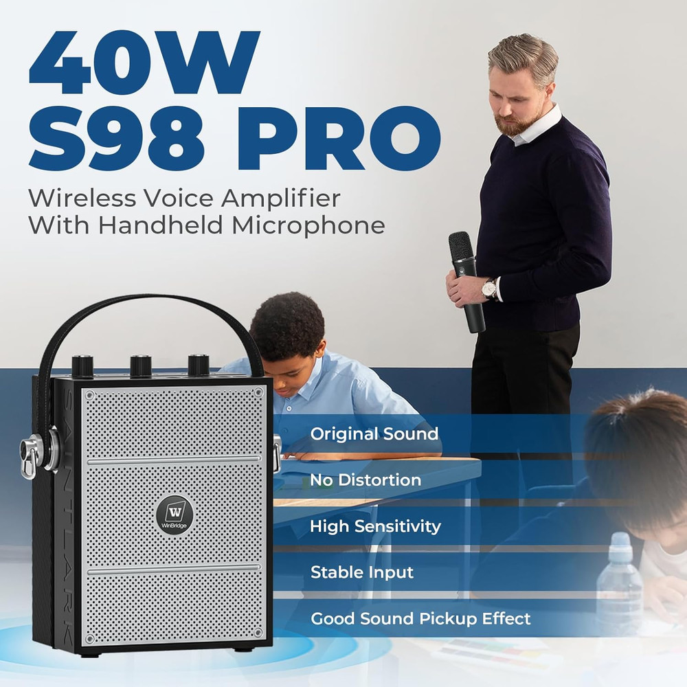 Wireless Voice Amplifier with Handheld Microphone, Portable Bluetooth Speaker Mi