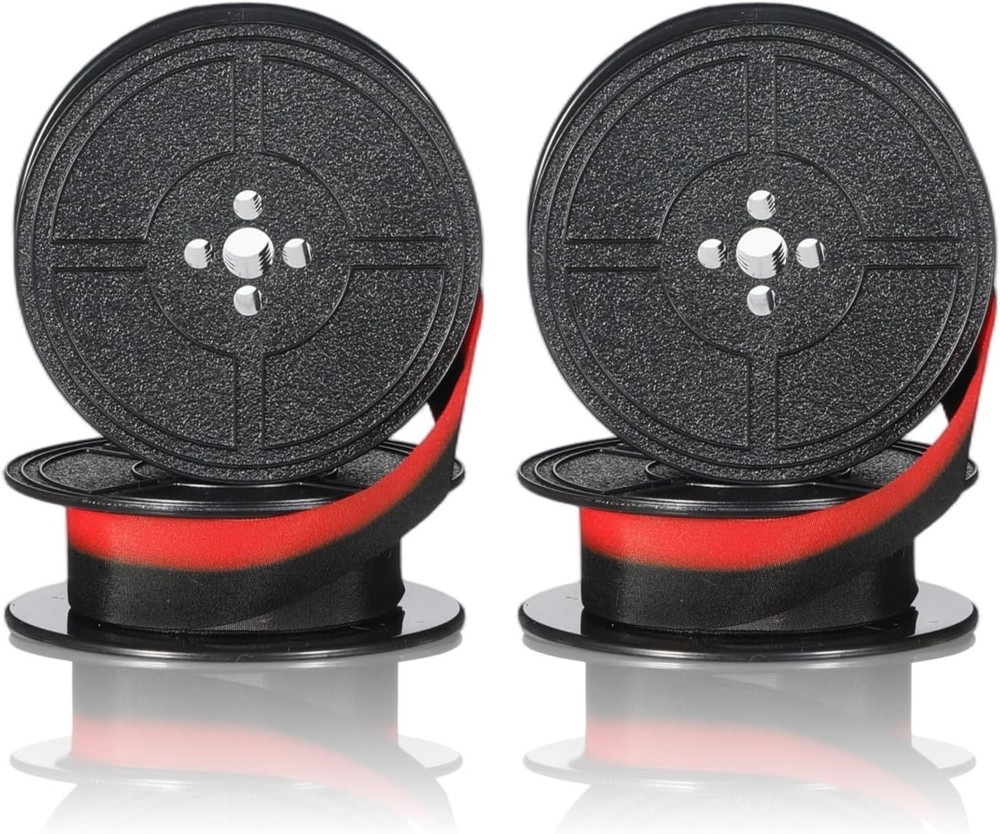 Universal Typewriter Ribbon Twin Spool Replacement Pack - Black Ink (2 Pcs)