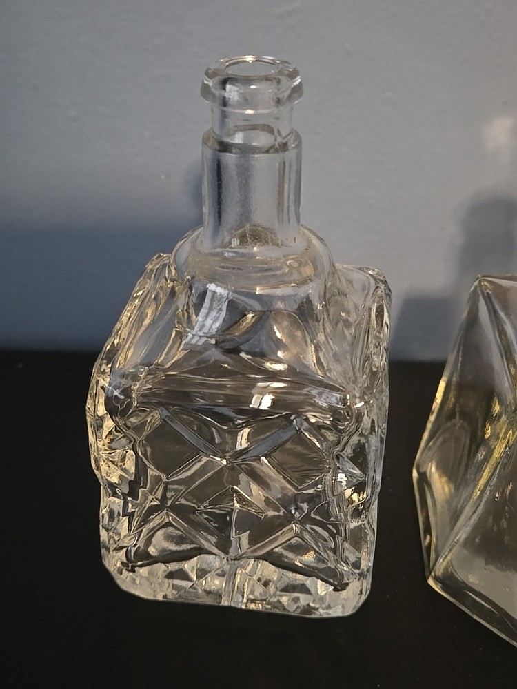 2 Cut Glass PERFUME BOTTLE Pair