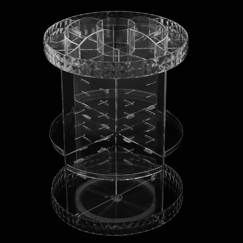 360° Rotating Makeup Organizer Adjustable Shelf Rotatable Cosmetic Organizer Box