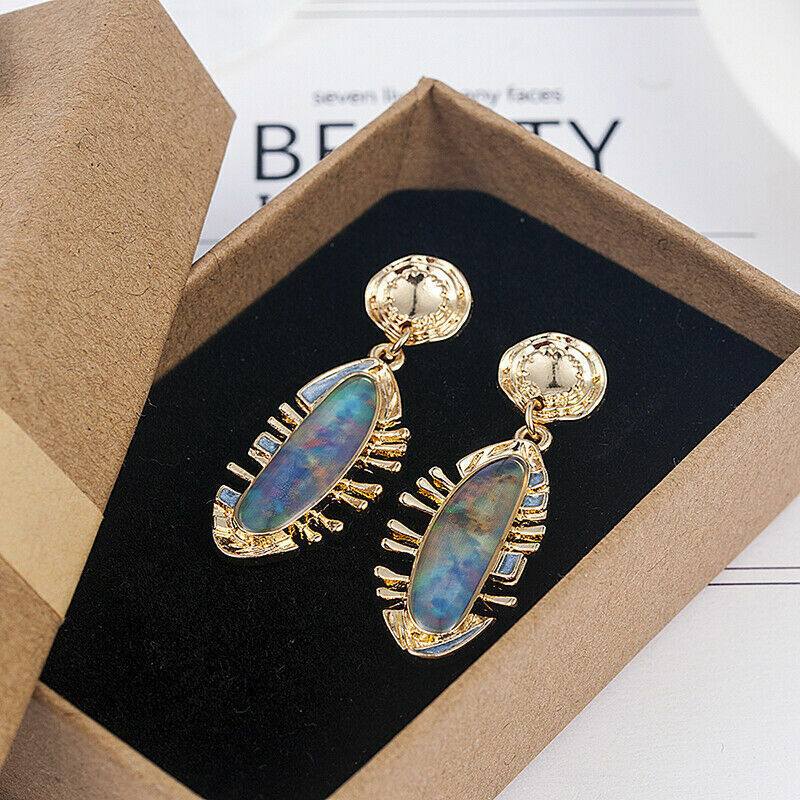 Opal Earrings Ear Stud Dangle Drop 925 Silver Plated Fire Jewelry Simulated