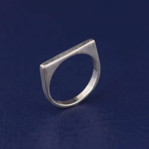 Signet Square Thin Ring 925 Sterling Silver Stackable Beautiful Men's Ring AK519