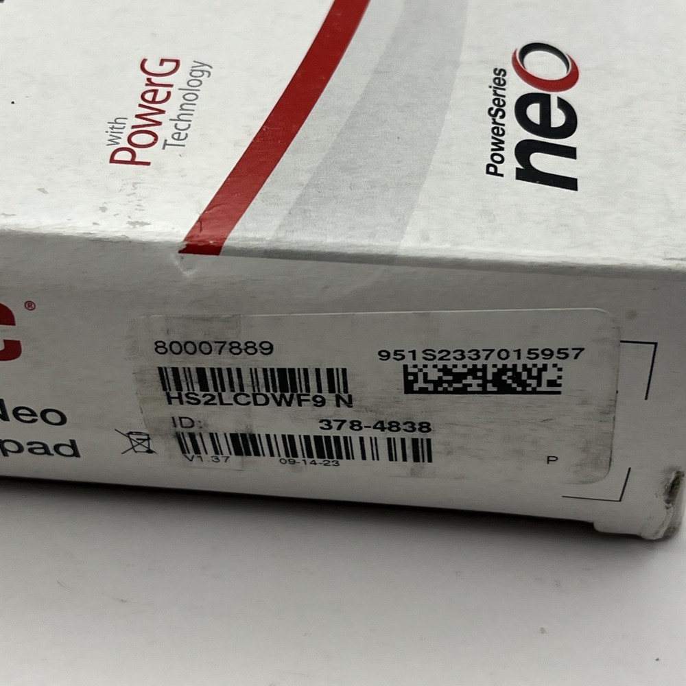 DSC PowerSeries Neo Wire Free Keypad White Full Message LED w PowerG Tech