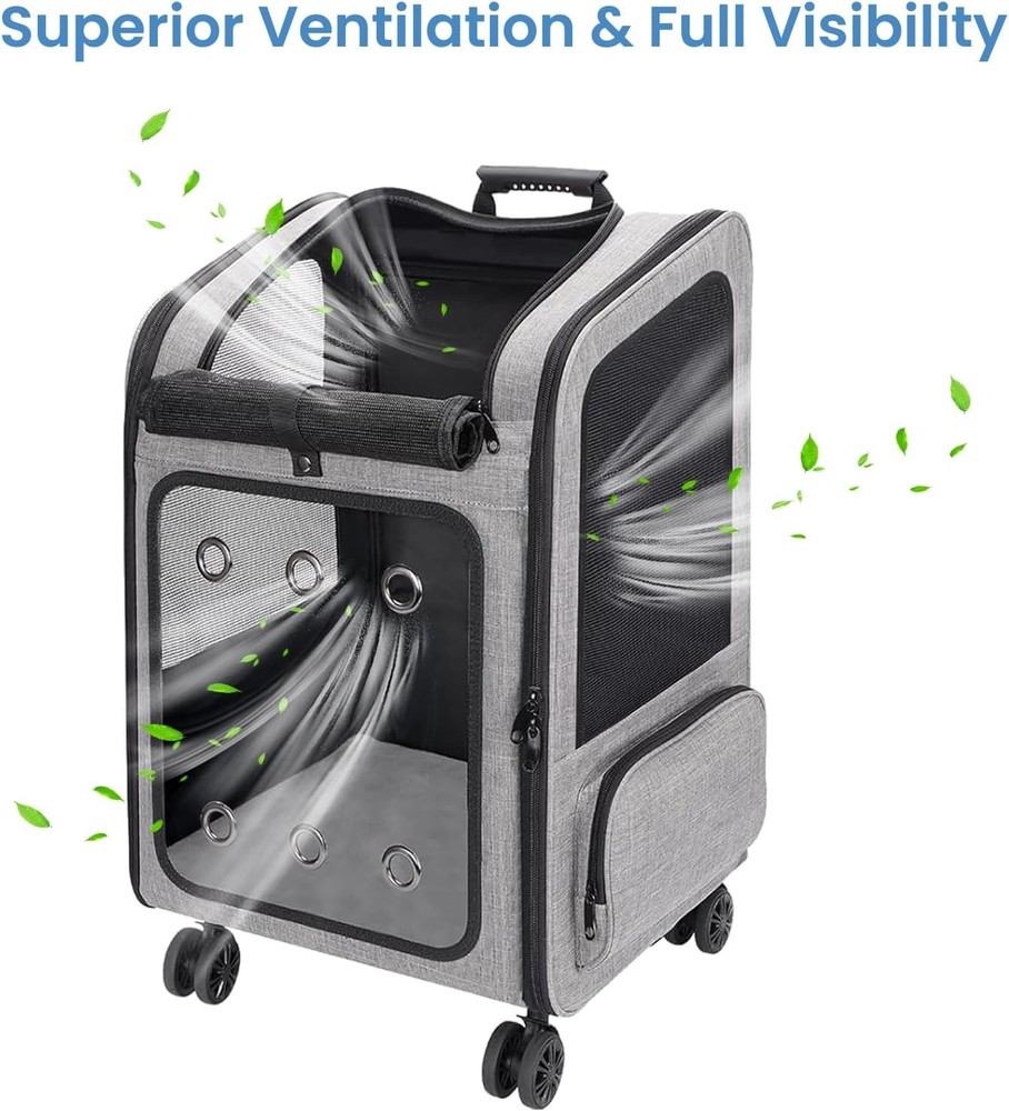 Pet Backpack Carrier Wheels Large