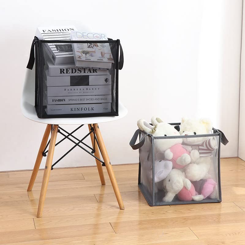4 Pack Popup Laundry Hamper, Collapsible Mesh Laundry Baskets with Handles, F...