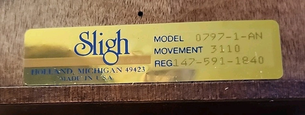 SLIGH Wall Clock Westminster Chimes