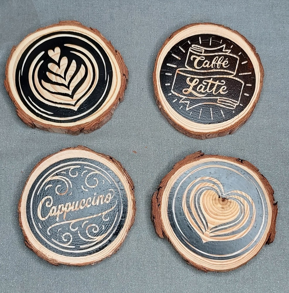 Double sided Wood slice coasters with sayings