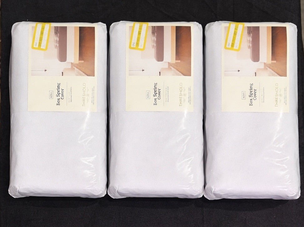 Box Spring Cover White Size KING - Threshold (Qty 3)