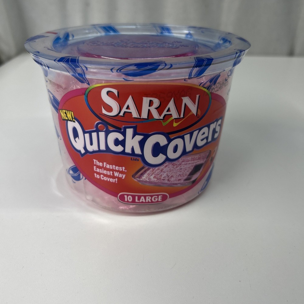VTG Saran Quick Covers Lids 10 Count Large  Size NOS