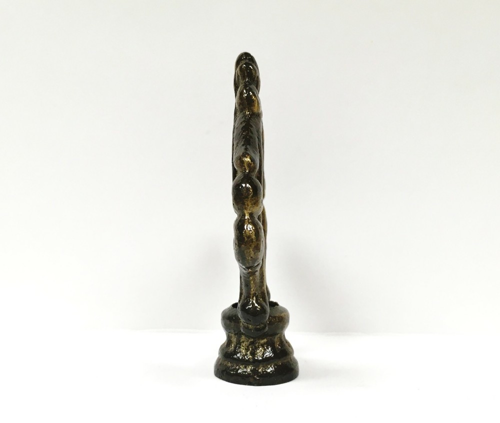 Lamp Finial-Solid Cast Brass ORNAMENTAL LOOP w/dual threads, AB Finish-FS