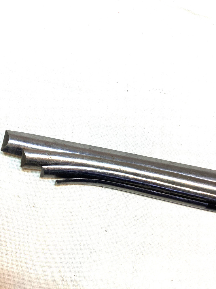 4 Arched Burnishing Files, Smooth, used