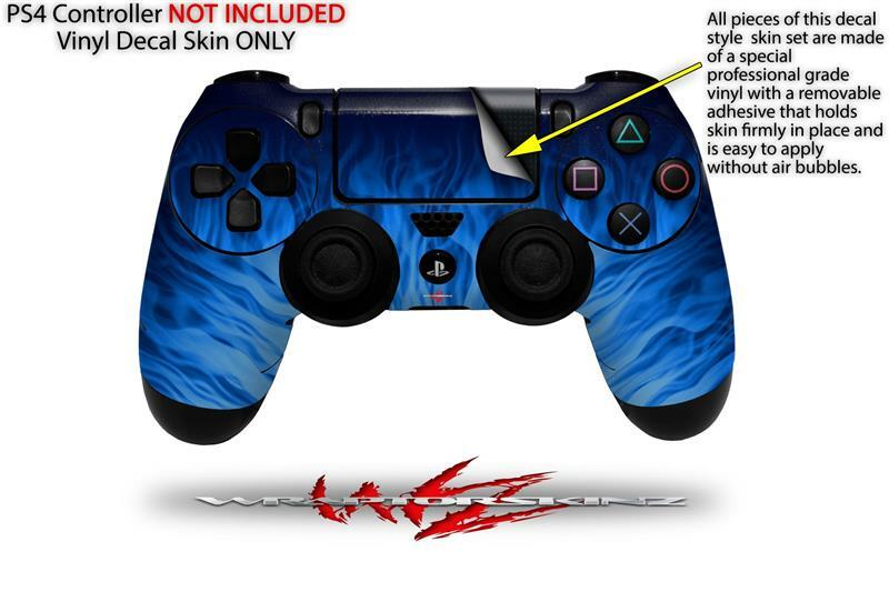 Skin for Playstation 4 Sony PS4 Controller Fire Blue