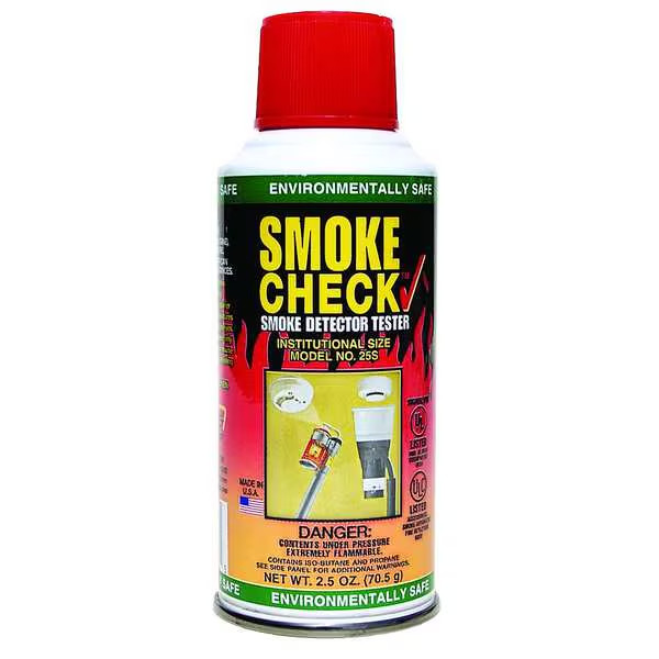 Smoke detector tester in a can