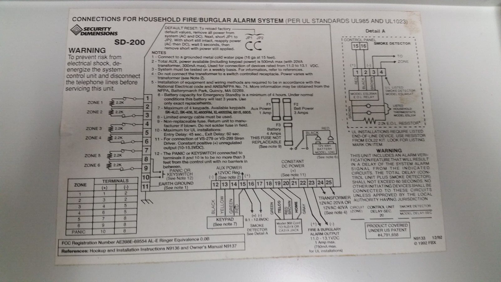 Security Dimensions SD-200 Control Board SAXL2X