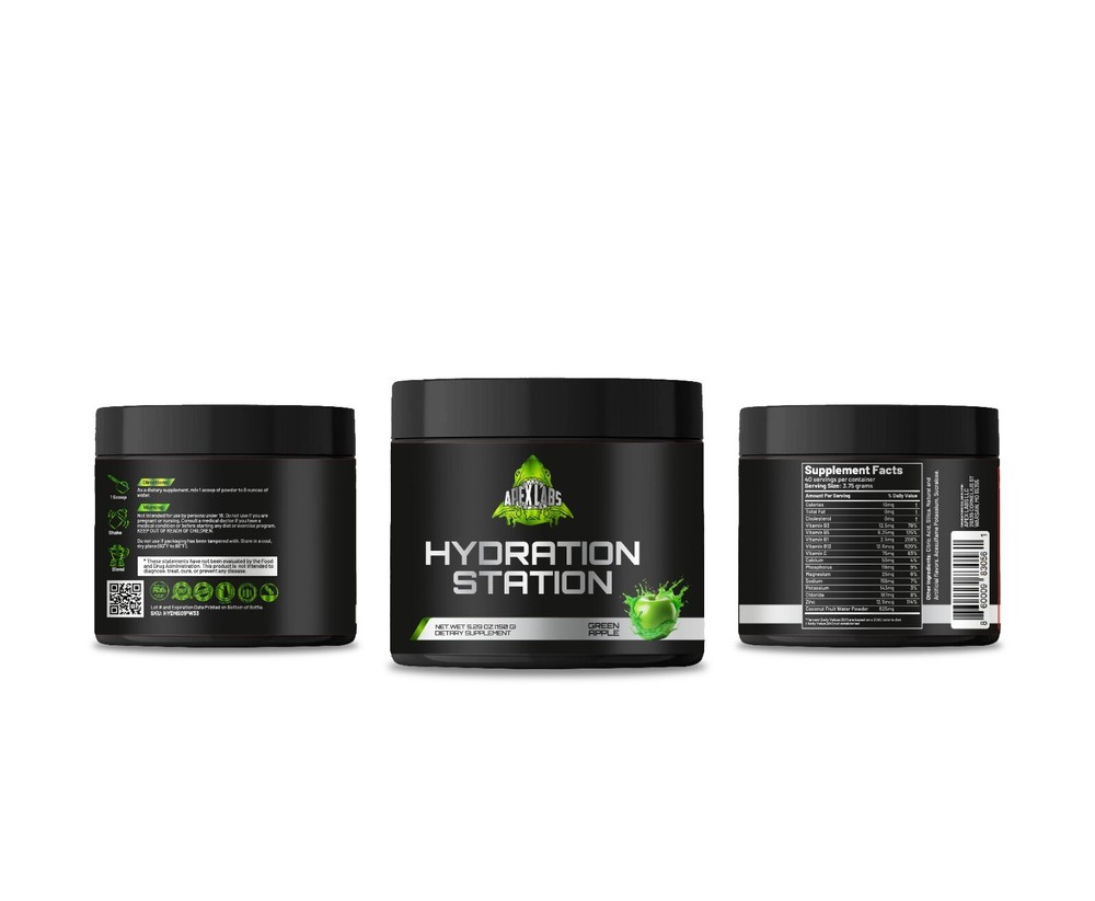 Apex Labs LLC Hydration Mix Electrolytes (60 Servings) Green Apple