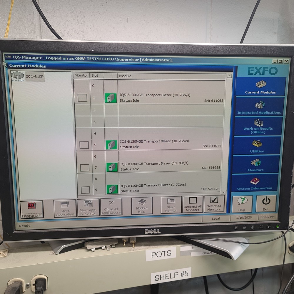 EXFO IQS-610P HS Integrated Qualification System with 4 modules