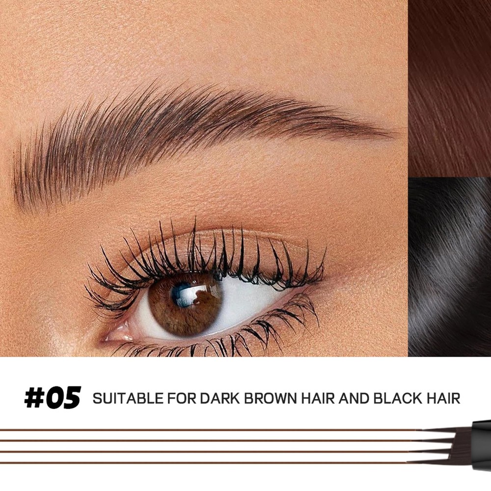 Espoce 2 Pack Eyebrow Pen Waterproof Microblading Eyebrow Pencil 4 Tip Precise