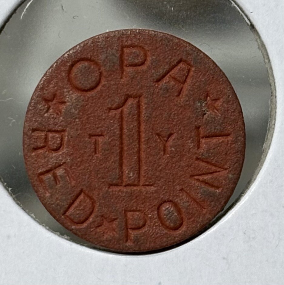 Opa Red Point TY WWII US Ration Token
