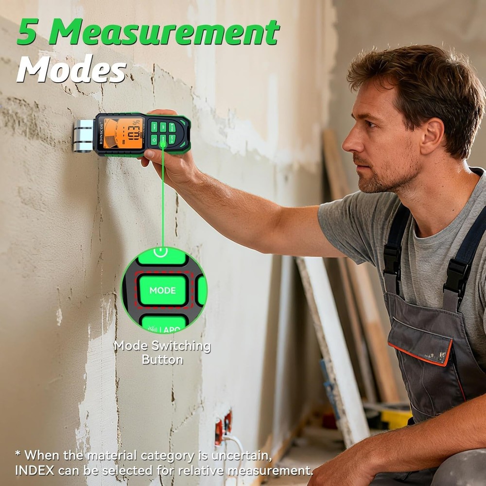 Professional Moisture Detector with Backlit LCD & REF Mode for Reliable Readings