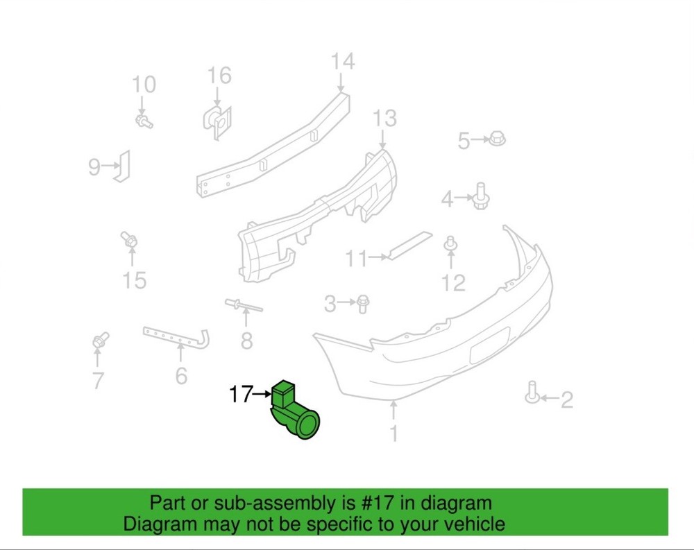 2015-2017 Infiniti Reverse Sensor 259941JB3E OEM