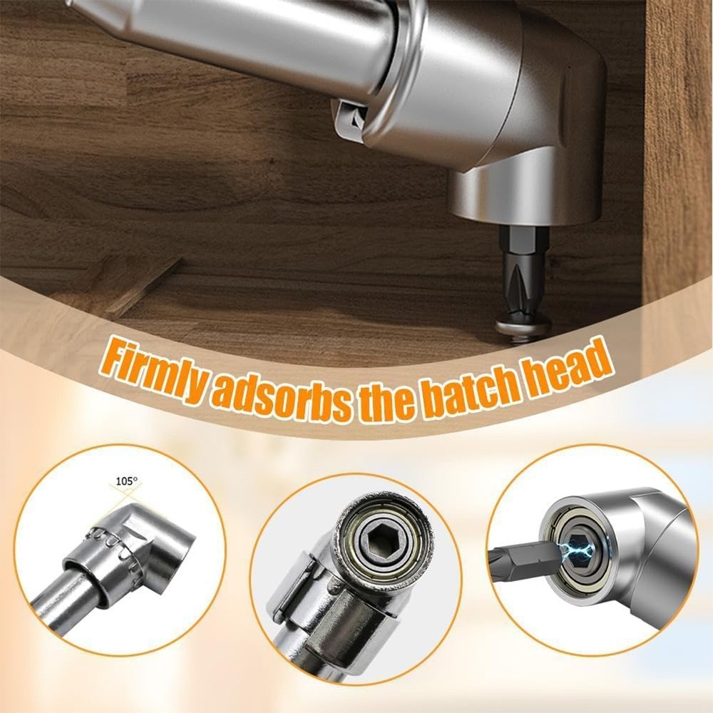Detachable 90 Degree Screwdriver Right Angle Drill Attachment DIY Socket Adapter