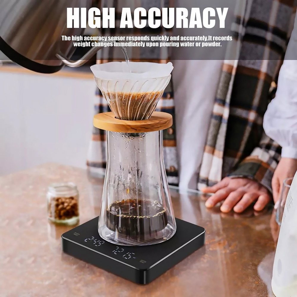 Electronic Digital Coffee Scale Tool With Timer High Precision LCD Display