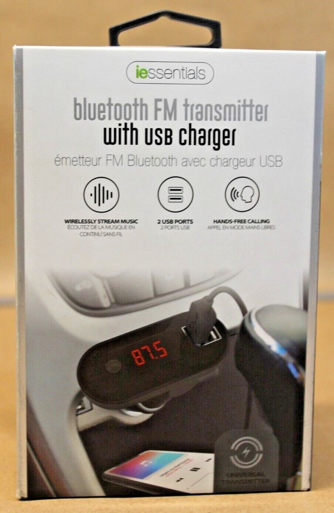 Universal Bluetooth FM Transmitter + USB Car Charger