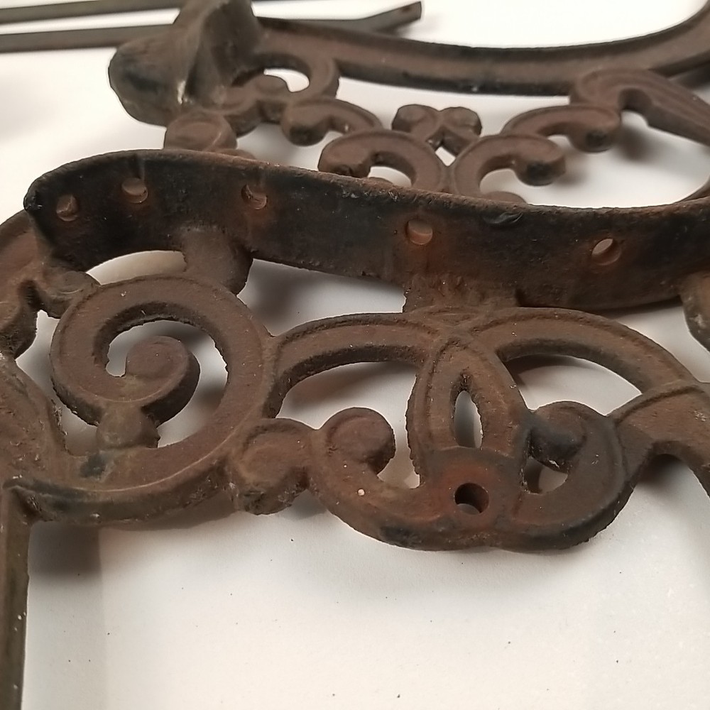 Vintage Cast Iron Bench Lion Head Sides Ends Child Bench Project Rustic