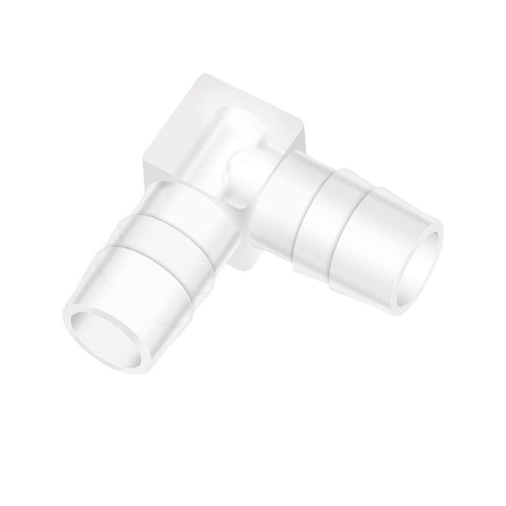 Quickun 1/2" Hose Barb 90 Degree Elbow L Fitting, Plastic (7Pcs), White