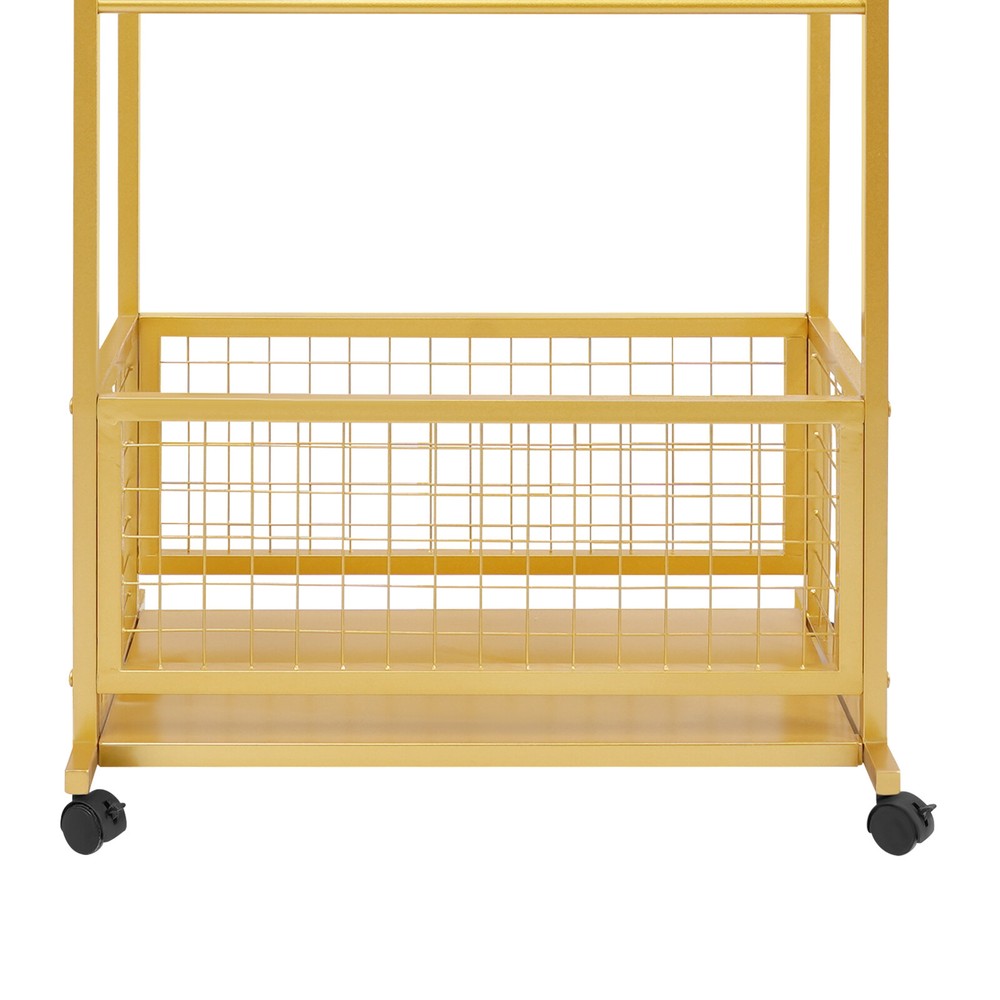 16-Tier Organizer Rack Storage Shelf Ribbon Display Rack W/ 4 Wheels 67*33*150cm