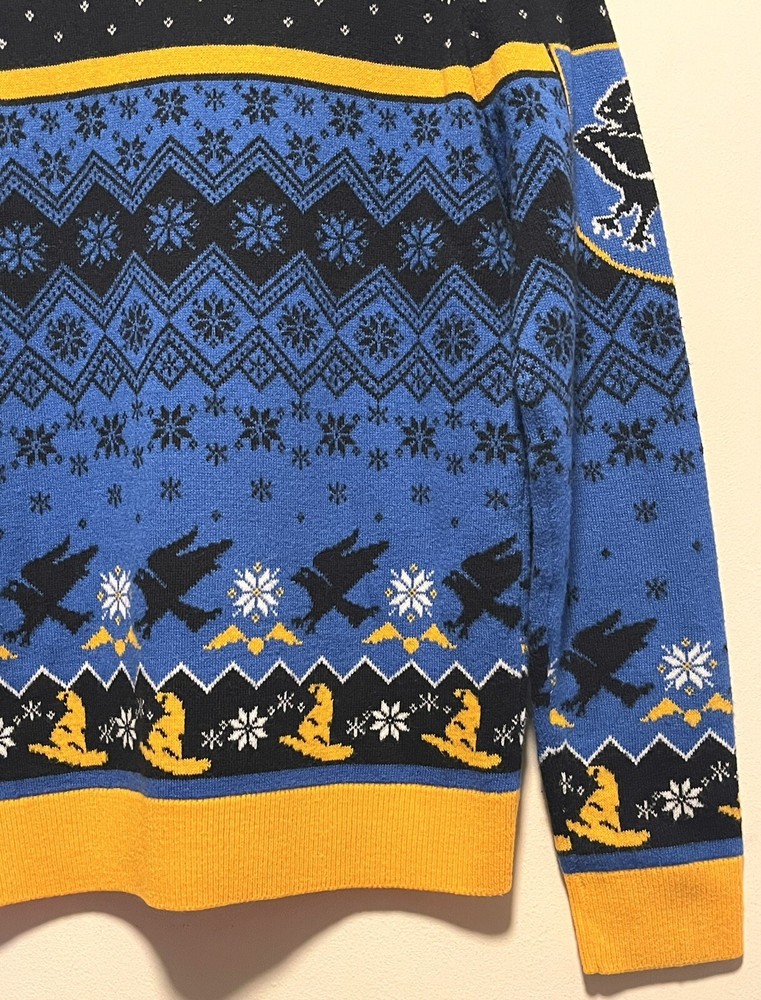 Harry Potter Wizarding World Ravenclaw Printed Blue Pullover Sweater Small