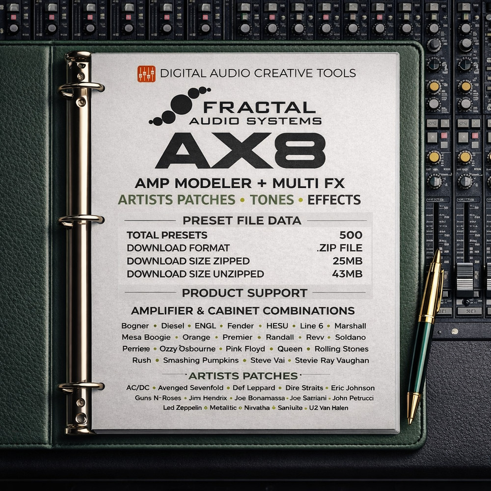 Fractal Audio Systems AX8 Amplifier Modeling & FX Presets Library