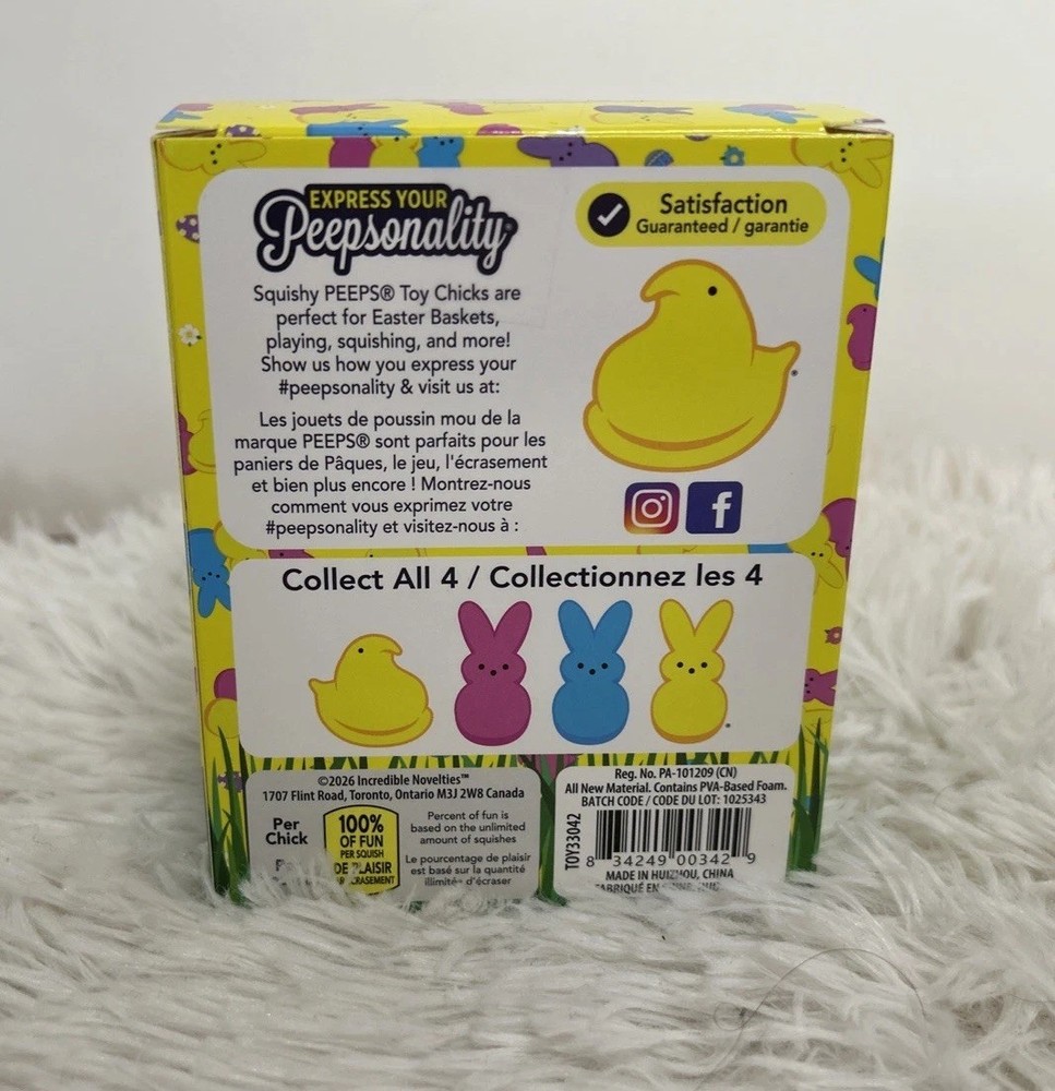 New Peeps Chick Squishy Yellow EASTER