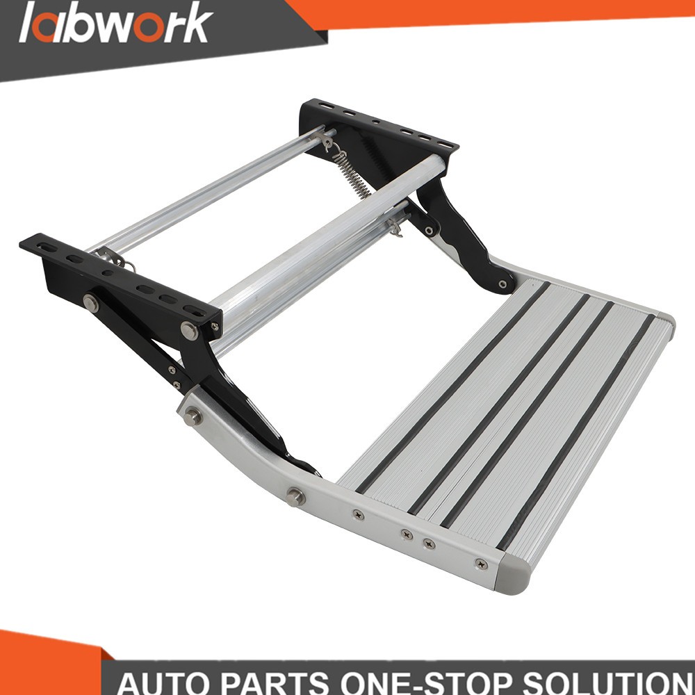 Labwork RV Camper Platform Steps Stair Anti-Slip Manual Pull Out Retractable