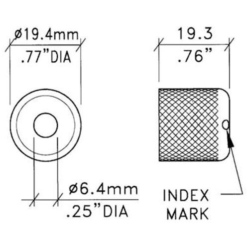 Penn-Elcom M1320C Brass Amplifier Knob Chrome