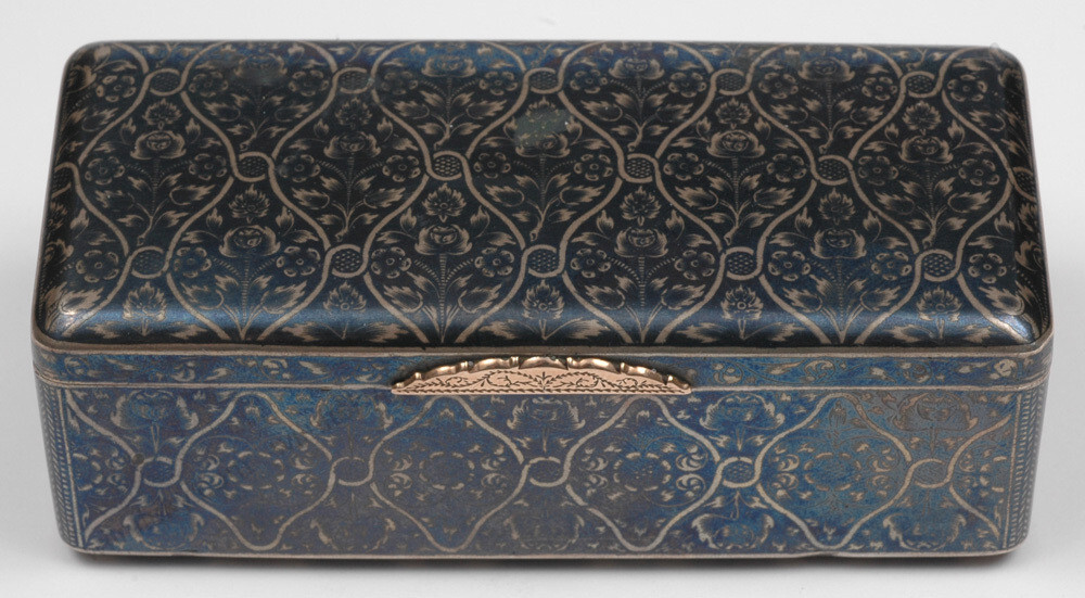 Russian silver with niello box, 1841