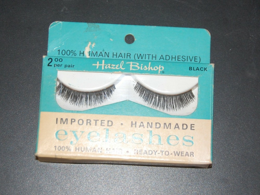 Vintage false eyelashes in box Mod Human Hair Imported