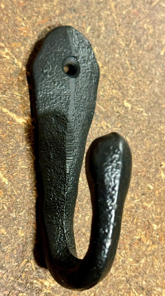 Solid Cast Iron Hook Medieval Primitive Glazed Iron Hammer Coffee Cup Mug Key 4"