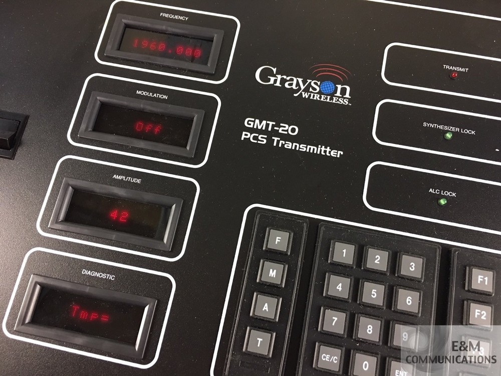 GMT-20 GRAYSON WIRELESS PCS TRANSMITTER WITH AC & DC POWER CORD HARD CASE DOC