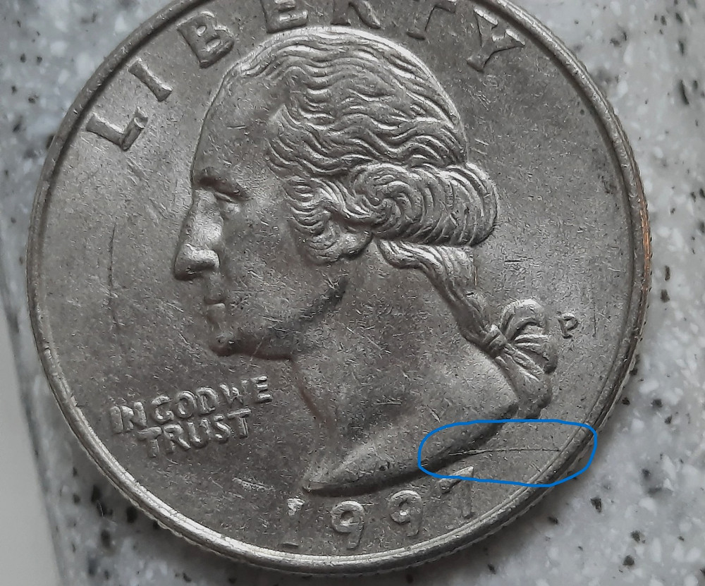 Lot of (7) Washington Quarter Errors