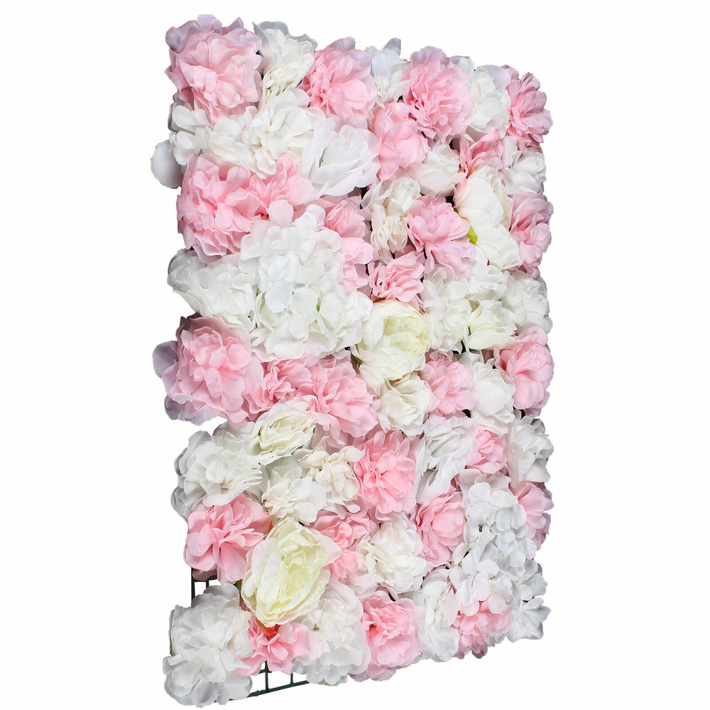 6X Artificial Flower Wall Panel Rose Hydrangea Wedding Party Venue Decor