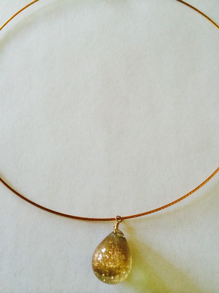 Handmade Fun citrine bronze beach choker