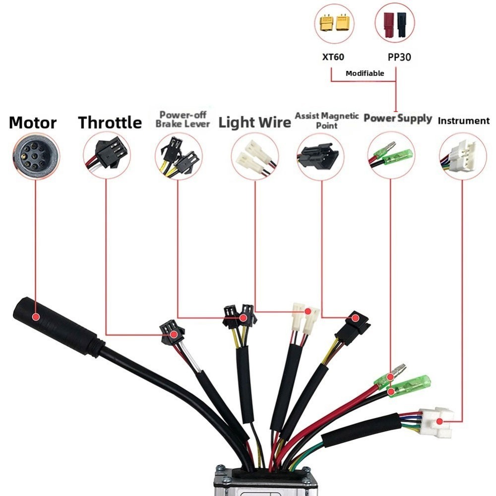 Electric Bicycle Controller 36V 48V for KT17A Brushless Motor Sine Wave Design