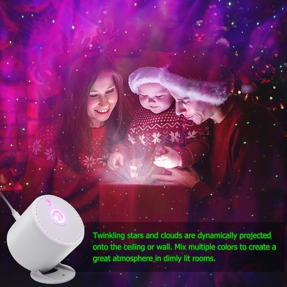 Compact LED Star Projector with Adjustable Brightness & Built-in Timing Feature
